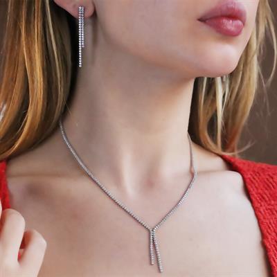 İnce Sarkıt Su Yolu Gümüş Set