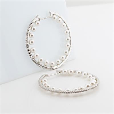 İnci Halka Gümüş Küpe