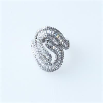 Işıltılı S Modeli Zirkon Taşlı Gümüş Yüzük