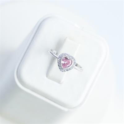 Kalp Pndr Pembe Taşlı 925 Ayar Gümüş Yüzük