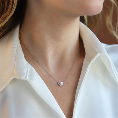 Kalp Pndr Zirkon Taşlı 925 Ayar Gümüş Kolye
