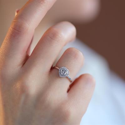 Kalp Pndr Zirkon Taşlı 925 Ayar Gümüş Yüzük