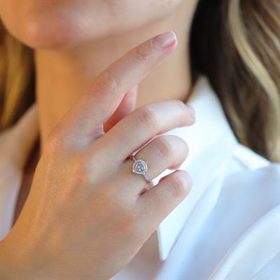 Kalp Pndr Zirkon Taşlı 925 Ayar Gümüş Yüzük