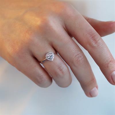 Kalp Pndr Zirkon Taşlı 925 Ayar Gümüş Yüzük