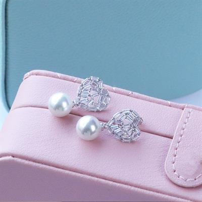 Kalpli İnci Gümüş Küpe