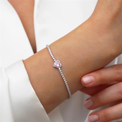 Kalpli Pembe Taşlı Su Yolu Bileklik