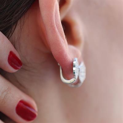 Kar Tanesi Zirkon Taşlı Gümüş Küpe