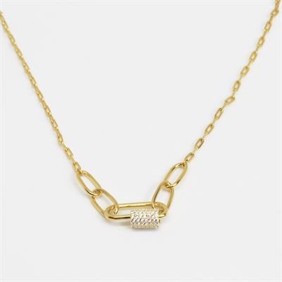 Önden Klipsli 925 Ayar Gold Gümüş Kolye