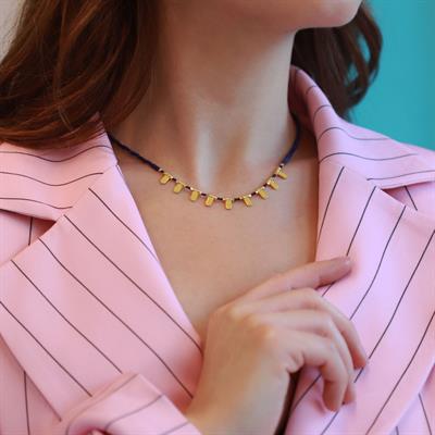 Kök Safir Taşlı Trend Kolye