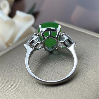 Koyu Paraiba Taşlı Damla Modeli Gümüş Yüzük