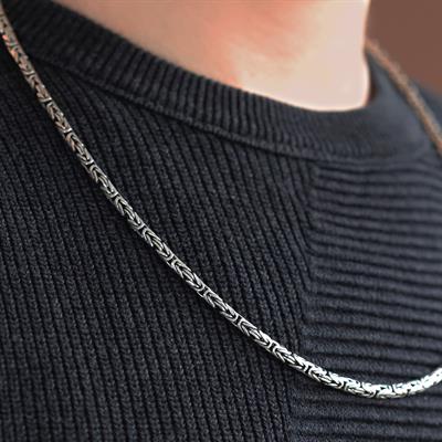 Kral Modeli 3mm Gümüş Zincir