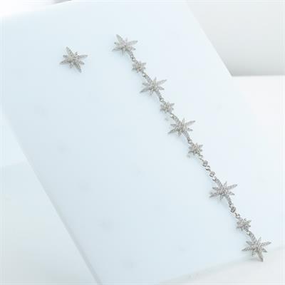 Kutup Yıldızı Gümüş Küpe