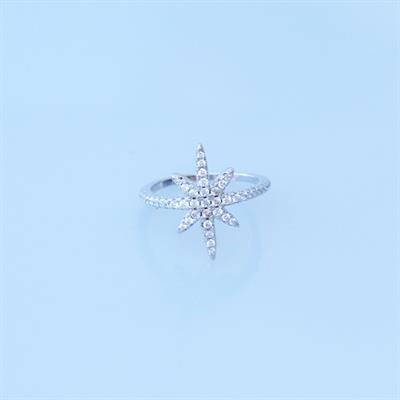 Kutup Yıldızı Zirkon Taşlı Gümüş Yüzük