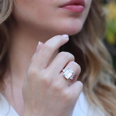 Mega Baget Taşlı STarlight Diamond Gümüş Yüzük