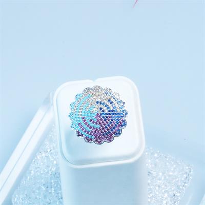 Milliner Renkli Zirkon Taşlı Gümüş Yüzük