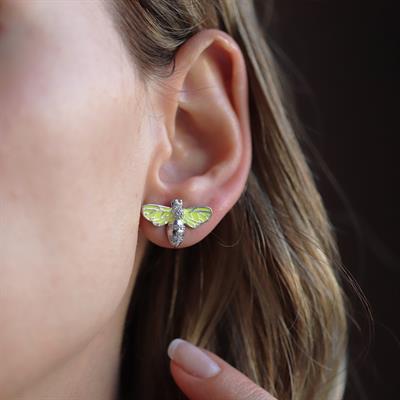 Mine İşli Arı Gümüş Küpe