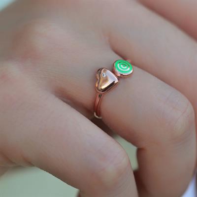 Mine İşli Kalpli Yüzük