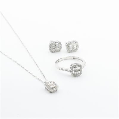 Mini Baget Kesim Gümüş Set