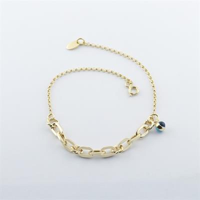 Mini Burgu Halkalı Gold Kaplama Gümüş Hallow Bileklik