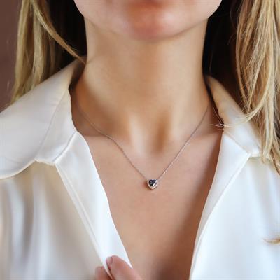 Mistik Topaz Taşlı Mini Sevgili Gümüş Kolye