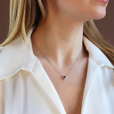 Mistik Topaz Taşlı Mini Sevgili Gümüş Kolye