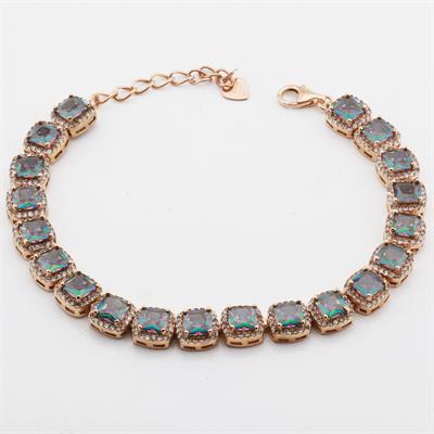 Mistik Topaz Taşlı Rose Gold Kaplama Su Yolu Bileklik