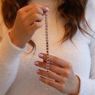 Mistik Topaz Taşlı Rose Gold Kaplama Su Yolu Bileklik