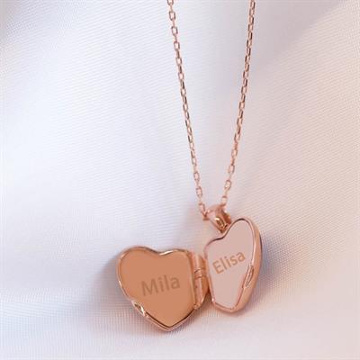 Nazar Boncuklu Rose Gold Kaplama Açılır Kapanır İsim Yazılabilen Gümüş Kolye