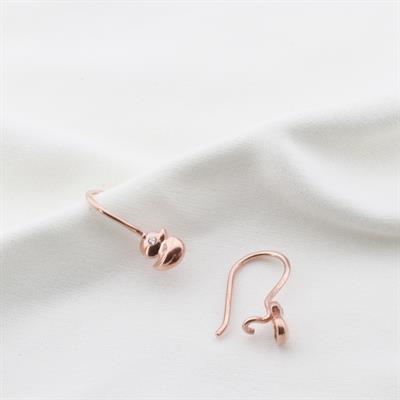 Ördek Figürlü Rose Gold Kaplama Zirkon Taşlı Çocuk Küpesi