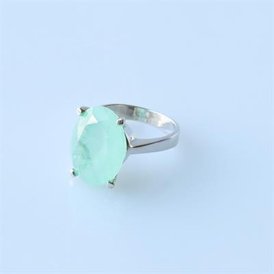 Oval Kesim Paraiba Taşlı Gümüş Yüzük