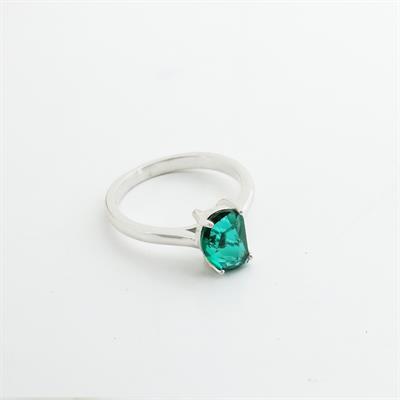 Paraiba Taşlı Half Moon Gümüş Yüzük
