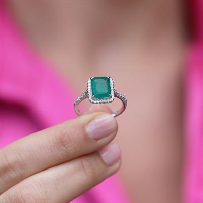 Paraiba Taşlı Radiant Kesim Gümüş Yüzük