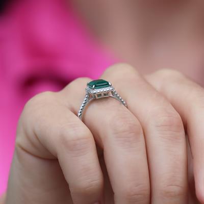 Paraiba Taşlı Radiant Kesim Gümüş Yüzük