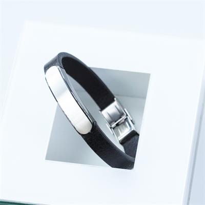 Plaka Deri Çelik Bileklik