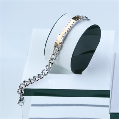 Plaka Gurmet Modeli Çift Renkli Çelik Bileklik