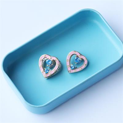 Queen Kalp Çift Taraflı Gümüş Küpe