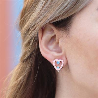 Queen Kalp Çift Taraflı Gümüş Küpe