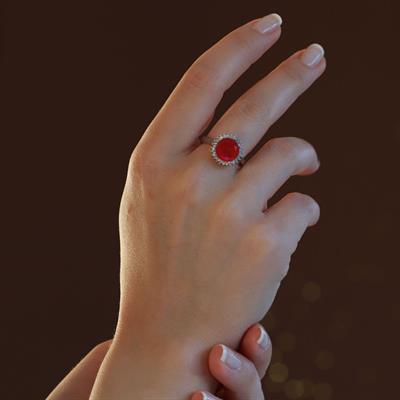 Red ParaibaTaşlı Yuvarlak Model 925 Ayar Gümüş Yüzük