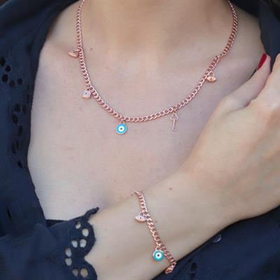 Rose Gold Kaplama 2li Gümüş Dilek Seti