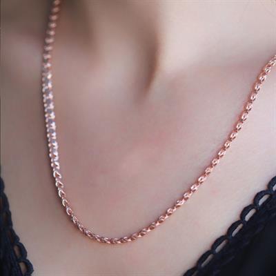 Rose Gold Kaplama 925 Ayar Gümüş Köstek Zincir