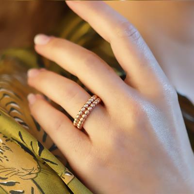 Rose Gold Kaplama Dorika Ayarlanabilir Gümüş Yüzük