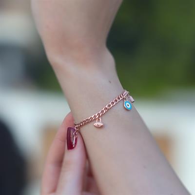Rose Gold Kaplama Gümüş Dilek Bilekliği