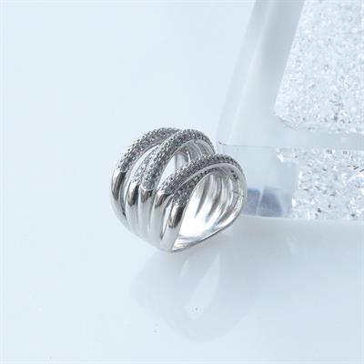 Sarmal Modeli Zirkon Taşlı Gümüş Yüzük