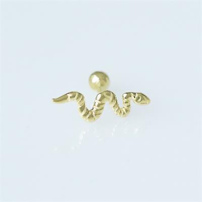Serpent Modeli Gold Kaplama Gümüş Tragus
