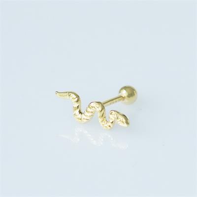 Serpent Modeli Gold Kaplama Gümüş Tragus