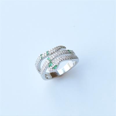 Serpent Modeli Zirkon Taşlı Gümüş Yüzük