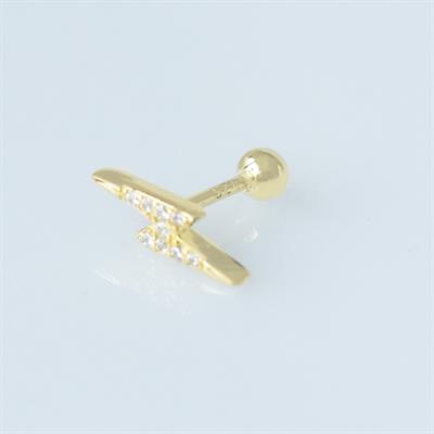 Şimşek Gold Kaplama Gümüş Tragus