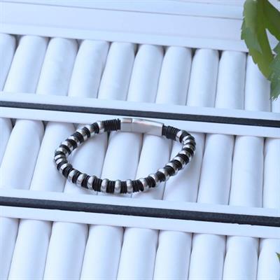 Sıralı Sılver Çelik Erkek Bileklik