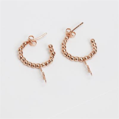 Sol Anahtarı Rose Gold Kaplama Gümüş Küpe