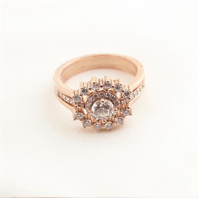 Star Cricle Rose Gold Kaplama Sky Diaomnd Yüzük
